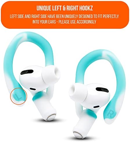 Patented WC Hook Z – Upgraded Over-Ear Hooks for Air Pods Pro 1, 2 & Air Pods 1, 2, 3 | Secure Fit Earbud Accessories with Unique Left & Right Design | Two Size Pairs Included | Winter White | Premium Quality by Wicked Cushions for Maximum Comfort and Stability