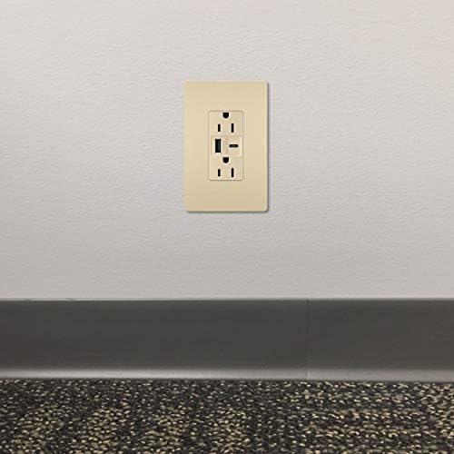 Legrand Pass & Seymour TR15 USBAC6 15 Amp Tamper-Resistant Duplex Outlet with Ultra-Fast 6.0 A USB A/C Charging Ports – Ideal Commercial and Residential Solution for Rapid Device Power-Up in Elegant Brown Finish