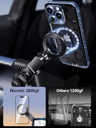Nycetek Magnetic Car Phone Mount for Tesla – Ultimate 2025 Upgrade for Model 3, Y & Cybertruck – No Glue Installation, Universal Fit for i Phone & Android – Secure, Stylish, and Convenient Driving Companion