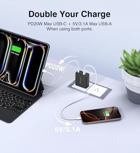 50 W 5-Port USB C Charging Hub – Ultimate Fast Charger for i Phone 16-11 Pro Max & Samsung Devices – Dual PD & QC Technology for Unmatched Performance – Compact, Durable Wall Adapter for Home, Office, and Travel Convenience