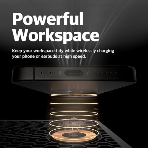 POUT H3 Midnight Blue Portable Qi Wireless Charging Mouse Pad – Effortless Device Charging Meets Sleek Workspace Efficiency for Laptops, i Phones, Air Pods & Samsung Galaxy – Lightweight, Non-Slip Design Enhances Productivity & Style