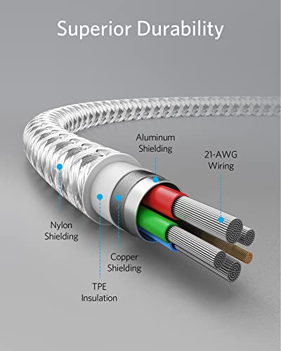 Anker Premium Nylon Braided USB C to Lightning Cable – 6 FT Durable MFi Certified Charger for i Phone 14 and More – Fast Charging & High-Speed Data Transfer Cable for Ultimate Connectivity