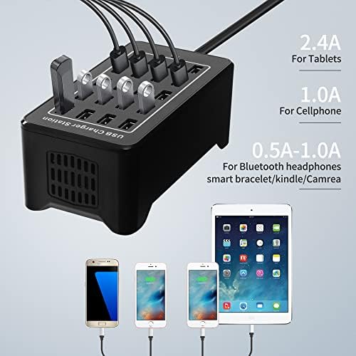 Ultimate 100 W 24-Port USB Fast Charging Station – High-Efficiency Multi-Device Charger for Smartphones and Tablets, Ideal for Home and Travel Use – Compact Design with Advanced Safety Features and Enhanced Cord Management for Organized Charging Solutions