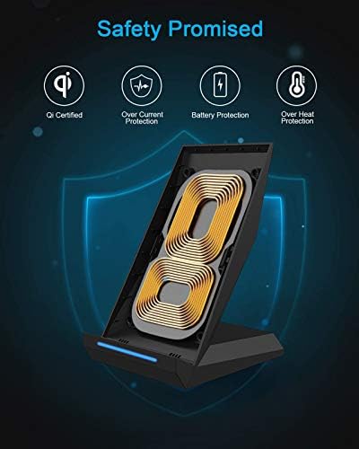 NANAMI 30 W Max Qi-Certified Wireless Charging Stand – Ultra-Fast Charger for i Phone 16/15/14/13/12/11 & Samsung Galaxy S25/S24/S23/S22/S21 | Ergonomic Design with USB-A Port for Home, Office & Travel | Enhanced Safety Features & Clutter-Free Convenience