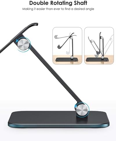 Premium OMOTON Adjustable Tablet Stand – Heavy-Duty Portable Holder for i Pad Pro/Air/Mini & Surface Pro (4.7″ to 15.6″) – Ergonomic, Sturdy Design for Enhanced Viewing Comfort and Travel Convenience