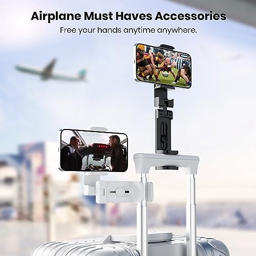 2 Pack Klearlook Universal Airplane Phone Holder – 360° Rotating Airplane Phone Mount for Travel, Desk & Flight Use | Handsfree Adjustable Phone Stand | Travel Essentials Accessories – Enhanced Compatibility and Speed