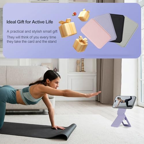 iontech Phone Stand Tripod Wallet Compatible with MagSafe iPhone 16/15/14/13/12 Series, 3 in 1 Strong Magnetic Phone Holder, Vegan Leather Wallet, Lightweight & Adjustable Cell Phone Stand (Grey) – Enhanced Compatibility and Speed