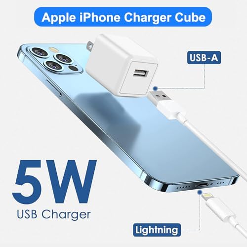 Apple MFi Certified 10 ft Lightning Charger Cable – Dual Pack Fast Charging Cords with USB Wall Adapters for i Phone 14/13/12/11 Pro Max/SE/i Pad – Ultimate Convenience & Speed for All Lightning Devices