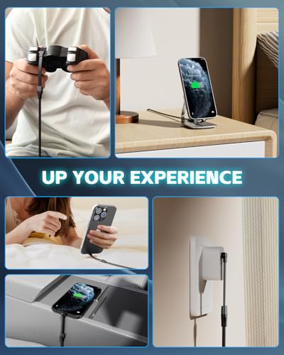 Revolutionize Your Charging Routine with 6 ft USB C to USB C Cable: 60 W Fast Charge, Durable Nylon Braided Design, 90-Degree Right Angle Connector for Enhanced Accessibility – Ideal for i Phone 16/15 Pro Max, Mac Book Pro, i Pad, Google Pixel, and Samsung Devices