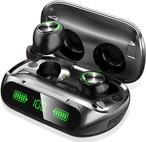 Ultimate Bluetooth Earbuds with 200 Hours Playback – IPX7 Waterproof, Noise-Canceling Design with LED Battery Display – Ergonomic In-Ear Wireless Headphones for Clear Calls & Enhanced Audio, Compatible with Smartphones, Smart TVs, Laptops, Android & i OS Devices