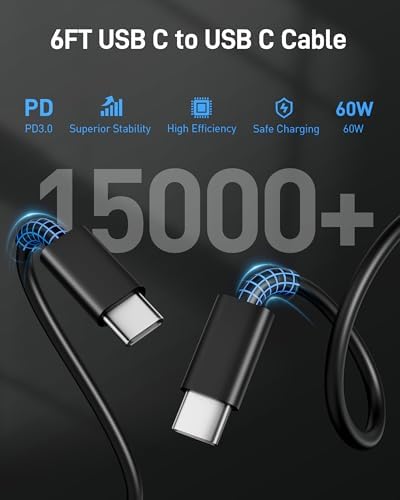 35 W USB-C Rapid Charging Wall Adapter with 6 FT Type-C Cable for i Pad Pro 2024/2022/2021/2020, Air 6/5, Mini 7/6 – Ultra-Portable, High-Efficiency Charger for Professionals and Students, Optimized for Seamless Device Compatibility and Speed