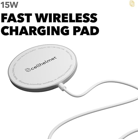 cellhelmet 15 W Mag Safe Magnetic Wireless Charging Pad – Ultimate Qi2 Charger for i Phone 16, 15, 14, 13, 12 & Air Pods – Sleek, Safe, and Fast Charging Solution for Modern Devices