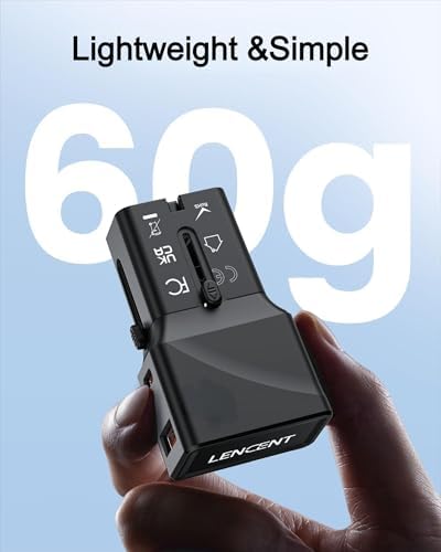 LENCENT Global Travel Power Adapter – Compact High-Speed PD 20 W & QC 3.0 Universal Charger for Seamless International Use – Lightweight Outlet Converter for US, UK, EU, Japan & More – Essential Fast Charging Solution for World Travelers
