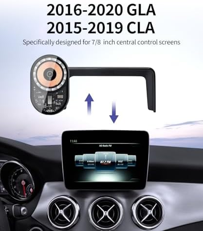 Wireless Charging car Phone Holder for Mercedes Benz CLA-Class 2020-2025/GLB-Class 2020-2025 GLA-Class 2021-2025/A-Class 2019-2022/EQB 2022-2025 Accessories 10.25 inch Screen Fixed Clip – Enhanced Compatibility and Speed