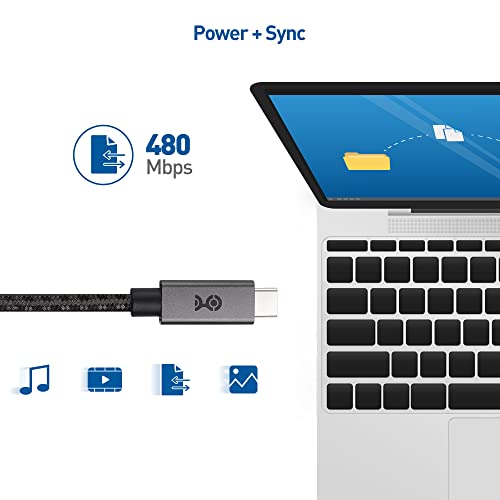 Elevate Your Charging Game with the 10 FT Cable Matters Braided USB C Cable – Fast 100 W Charging & 480 Mbps Data Transfer for Mac Book Pro & PS5 Controllers – Durable, Tangle-Free Design for Ultimate Flexibility and Performance