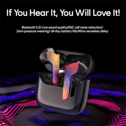 Sabbat M200 Bluetooth 5.3 Wireless Earbuds – Immersive Heavy Bass with Noise Cancellation, High-Fidelity Sound for Audiophiles – Ergonomic Fit, Quick Charge, Long-Lasting Battery, Universal Device Compatibility for All Music Lovers