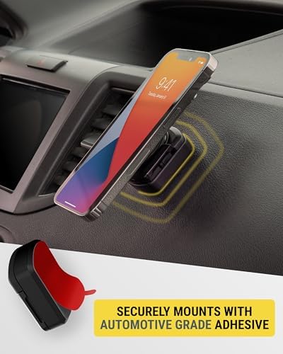 Scosche Magic Mount Pop: 360° Magnetic Suction Cup Phone Holder for Safe and Convenient Driving – Universal Compatibility with i Phone & Android Smartphones, Easy Installation, and Enhanced Usability for Collapsible Grips