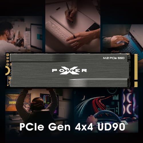 Elevate Your Computing Experience with Silicon Power 500 GB UD90 NVMe 4.0 Gen4 PCIe M.2 SSD – Lightning-Fast Read/Write Speeds of 5,000/2,700 MB/s for Gamers and Creators – Compact, Reliable Storage Solution with Superior Compatibility for All Devices