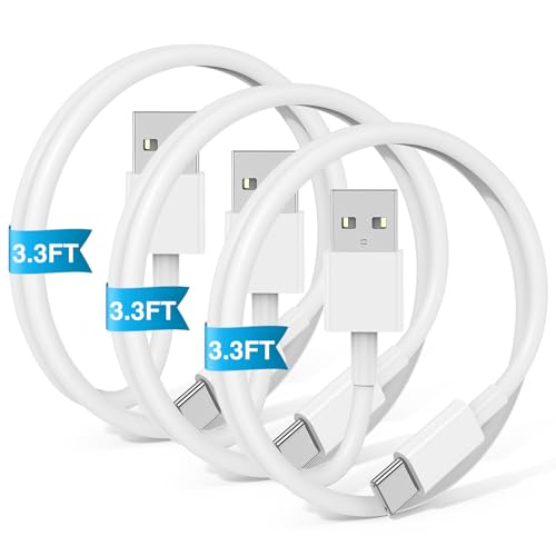 6 FT USB A to USB C Carplay Charging Cable – 3-Pack for i Phone 15/16, i Pad Pro/Air/Mini, Samsung Galaxy S25/S24/S23, and Mac Book – Fast Charging & High-Speed Data Transfer for Enhanced Compatibility on the Go