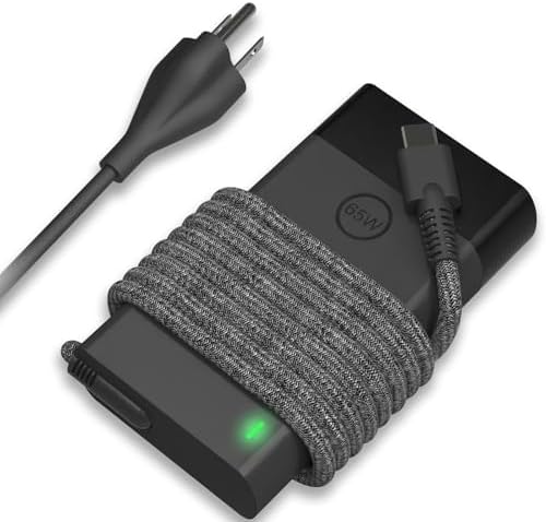 Universal 65 W Slim USB-C Laptop Charger for HP, Lenovo, Acer, Dell, and Asus – High-Speed Power Adapter for Envy, Spectre, Elitebook, Chromebook, and More – Versatile Compatibility with Enhanced Safety Features and 12-Month Warranty