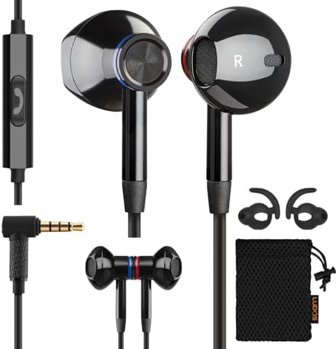 LUDOS NOVA Wired Earbuds – Premium In-Ear Headphones with 5-Year Warranty, High-Quality Microphone & 3.5 mm Compatibility for i Phone, Laptops & Students – Ideal Comfort for Small Ears & Enhanced Audio Experience for Music & Calls