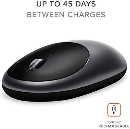 Satechi M1 Wireless Bluetooth Mouse – USB-C Rechargeable, Sleek Compact Design for Mac & Windows, Ultimate Portability for i Phone, i Pad Pro, Mac Book & More – Stylish Silver Finish for Effortless Connectivity and Comfort