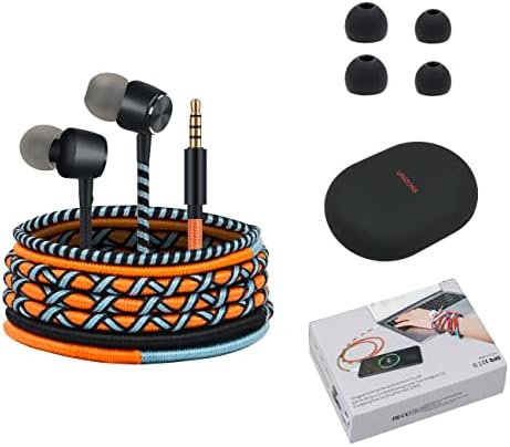 URIZONS Vibrant Rainbow Wired In-Ear Earbuds – Premium Tangle-Free Headphones with Built-in Microphone for Seamless Connectivity with Laptops, Tablets, and Smartphones – Ideal Gaming and Music Companion for Extended Comfort and Sonic Clarity