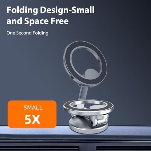 for MagSafe Car Mount, 360° Rotation Phone Holder for Car, Universal Dash Car Mount, All-Metal Magnetic Phone Mount for Car Fit for iPhone 15 14 13 12 Pro Max Plus Mini MagSafe Cases – Enhanced Compatibility and Speed
