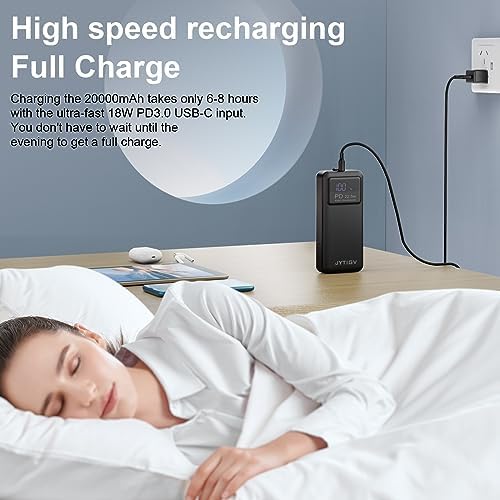 High-Capacity 20,000 m Ah Portable Charger with 22.5 W PD Fast Charging, LED Display, and Flashlight – USB-C Compatible Power Bank for i Phone, i Pad, Samsung, LG, and Android Devices – Ultimate On-the-Go Charging Solution in Sleek White Design