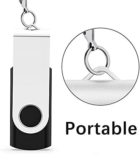 Alihelan 8 GB USB Flash Drive 5 Pack – Vibrant Swivel Memory Sticks with LED Indicator for Seamless Data Transfer, Ideal for Personal and Professional Use – USB 2.0 Portable Storage in Black, Red, Purple, Yellow, and White – Perfect for Easy File Sharing and Backup