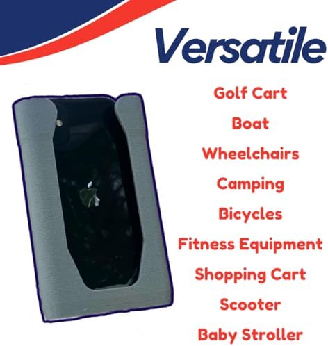 Versatile Strap-On Phone Mount for Outdoor Adventures | Universal Holder for Boats, Golf Carts, Strollers & More | Made in USA (Black) – Ultimate Durability and Convenience