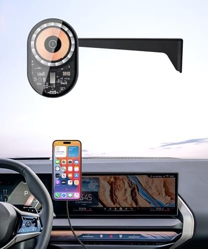 Wireless Charging car Phone Holder for BMW X3 2018-2021/BMW X4 2019-2021 Accessories 10.25/10.3-inch Screen Fixed Clip,360° Rotation car Phone Mount Compatible with MagSafe – Enhanced Compatibility and Speed