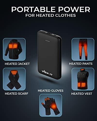 Vida IT 5000 m Ah Compact Portable Power Bank with Built-in USB-C Cable – Fast Charging External Battery for Samsung Galaxy S22, S21, S10, S7 Edge, Motorola, LG, and Google Pixel Smartphones – Ultimate Travel Charger for On-the-Go Connectivity