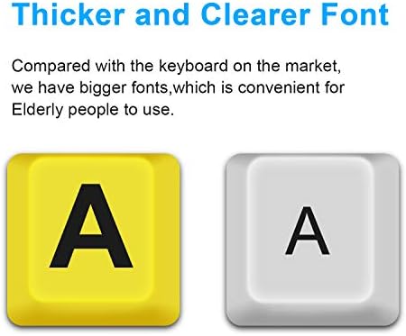 Enhance Your Digital Experience with Our High Contrast Large Print Wired USB Keyboard – Ideal for Visually Impaired Users, Featuring Oversized Yellow and Black Letters for Effortless Typing and Clarity, Ergonomic Design for Comfort, Spill-Resistant Durability, and Broad Compatibility with Windows and Mac Systems. Perfect for Home or Office Use!