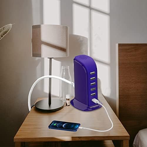 Kawaii-Inspired 6-Port USB Charging Hub: Ultimate Fast Charger for i Phones, Androids & More – Compact Multi-Device Power Station with 1 USB-C & 5 USB-A Ports for Effortless Travel & Home Connectivity, Tangle-Free Solutions for Modern Users