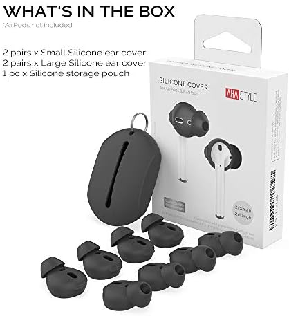 Upgrade Your Listening Game with Aha Style Silicone Ear Tips for Apple Air Pods – 4 Pairs (2 Large & 2 Small) – Exceptional Comfort, Noise Isolation & Customizable Fit for Enhanced Audio Experience