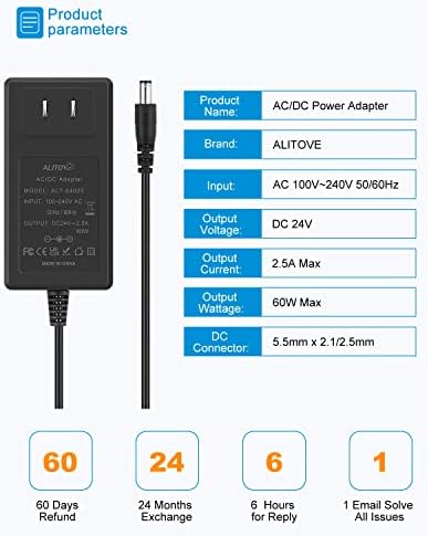 High-Performance 24 V 3 A AC to DC Power Supply Adapter – Reliable Transformer for LED Strip Lighting & CCTV Systems – Universal Input 100 V-240 V with 5.5 x 2.1 mm DC Connector for Optimal Device Compatibility and Stability