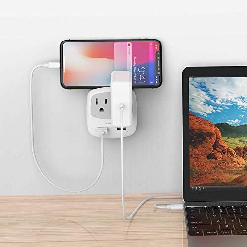 Ultimate TESSAN Type G UK Travel Plug Adapter with Dual USB Fast Charger Ports – Compact US to UK Power Converter for Effortless Global Connectivity in Scotland, London, Ireland, Kenya, Dubai & Qatar