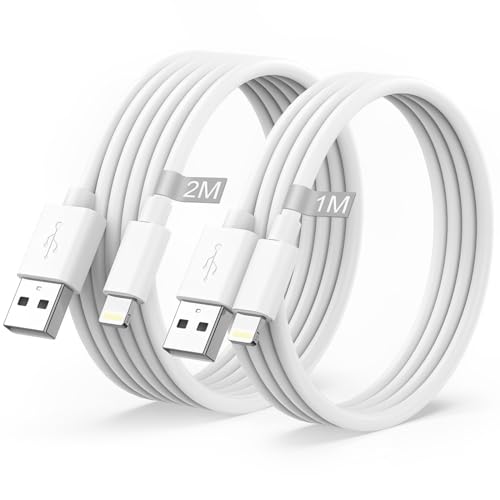 Ultimate i Phone Charger 2 Pack – MFi Certified Lightning to USB Cables (6 FT & 3 FT) for Rapid Charging | Durable, Tangle-Free Design Perfect for Home, Office, and Travel | Compatible with i Phone 14, 13, 12, 11 Pro, and More