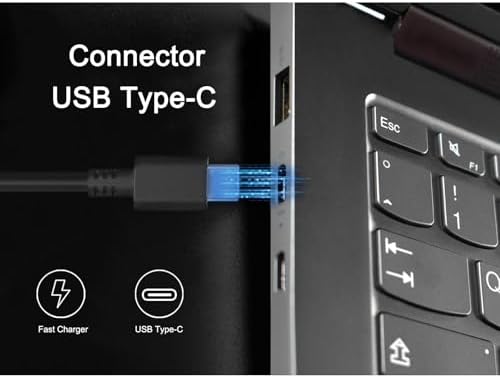 High-Speed 65 W USB-C Charger for Lenovo Think Pad & Yoga Laptops – Universal 2-Prong AC Adapter for X1 Carbon, T Series, P Series, and Ideapad – Enhanced Compatibility for Fast Charging and Durable Performance – Perfect Replacement for Multiple Lenovo Models