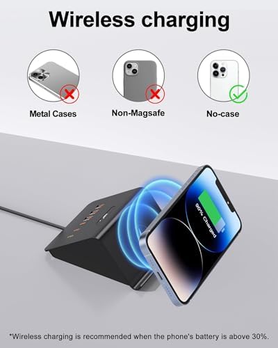 Revolutionary 100 W Ga N 6-Port USB C Charging Hub with 45 W PD Adapter & 15 W Wireless Charger – Ultimate Multi-Device Power Station for i Phone, i Pad, Samsung & Laptops – Fast, Efficient, and Clutter-Free Solution for Home and Office Use