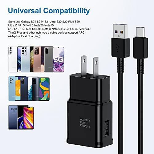 Ultra-Fast Type C Charger Duo: 2-Pack USB-C Wall Charger Blocks with 3 ft Charge Cables for Rapid Power Supply to Samsung Galaxy S8/S9/S10 Series, Note 8/9/10, Google Pixel 3 and More – Optimal Performance and Versatility for Android Devices