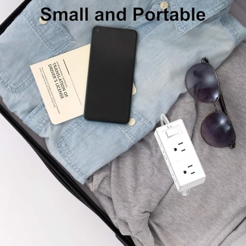 15 Ft Flat Plug Power Strip with 6 AC Outlets and 3 USB Ports – Tcstei Compact Extension Cord for Home, Office, and Dorm Room – Versatile ETL Certified Power Solution with Fast Charging and Space-Saving Design