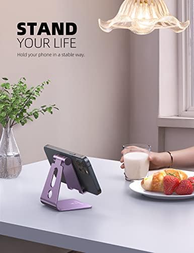 Lamicall Ergonomic Adjustable Smartphone Stand – Versatile Hands-Free Dock for i Phone 16, 15, 14, Plus, Pro Max, 13, 12, X, XS & All Android Phones (4-8″) – Sleek Black Finish with Anti-Slip Grip for Enhanced Efficiency and Comfort at Home or Office – Optimize Your Workspace with Customizable Viewing Angles and Superior Stability