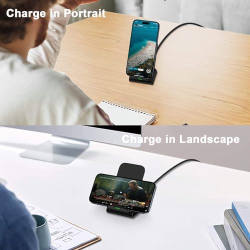 Pixel 9 Pro Fast Wireless Charger Stand – 15 W Universal Charging Station for Google Pixel 9/8/7/6 Series, i Phone 16/15/14/13, Samsung S25/S24/S23/S22 – Sleek Vertical & Horizontal Design with Enhanced Safety Features for Home & Office Use