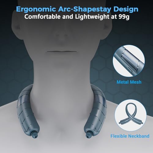 Revolutionize Your Sound with the 2-in-1 Neckband Bluetooth Headphones & Portable Speaker – Ultra-Lightweight 99 g Design, Retractable Earbuds for Simple Storage, Built-in Mic for Effortless Hands-Free Calling – Ideal for Home, Office, and Outdoor Adventures – Superior Sound Quality & Universal Device Compatibility