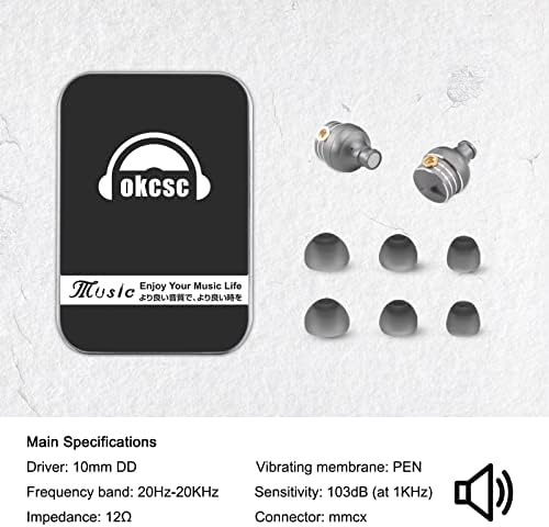 Discover Unmatched Audio Quality with OKCSC A800 MMCX Earbuds – Advanced In-Ear Headphones Featuring 10 mm Dynamic Driver for Deep Hi-Fi Bass, Durable Detachable Cable for Customization, and Ergonomic Metal Design for Ultimate Comfort and Device Compatibility