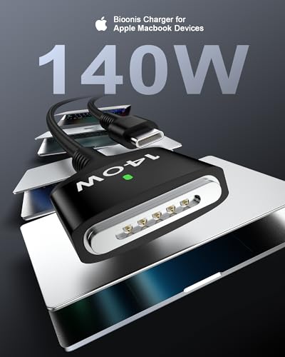140 W Magnetic USB-C to Mag Safe 3 Charger for Mac Book Pro & Air – 6 Feet Long Fast Charging Cable for Enhanced Performance and Compatibility – Ideal for 16/14 Inch Mac Book Pro and 15/13 Inch Mac Book Air – Durable, Reliable Power Solution for On-the-Go Users