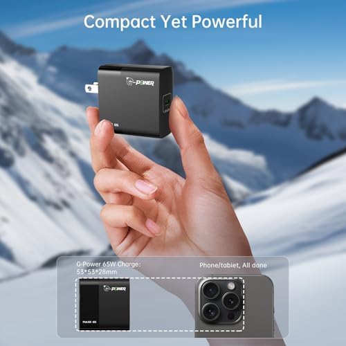 High-Performance 65 W USB C Fast Charger Block – Advanced PD 3.0 & PPS Technology for Rapid Charging, Foldable Design for Maximum Portability, Ideal for Mac Book Pro/Air, i Phone 16/15/14, Samsung Galaxy, Google Pixel – Ultimate Safety Features for Reliable Power Anywhere