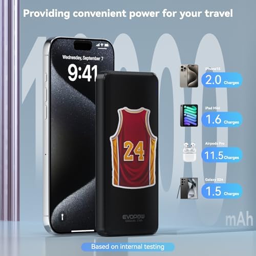 Ultra-Slim 10,000 m Ah Dual-Pack Portable Charger – 15 W Fast Charging Power Bank with USB-C Compatibility for i Phone, Samsung, Pixel & More – Effortless Mobility & Reliable Power Solutions